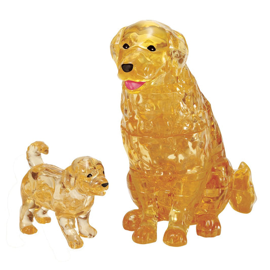 3D Crystal Puzzle: Golden Retriever & Puppy