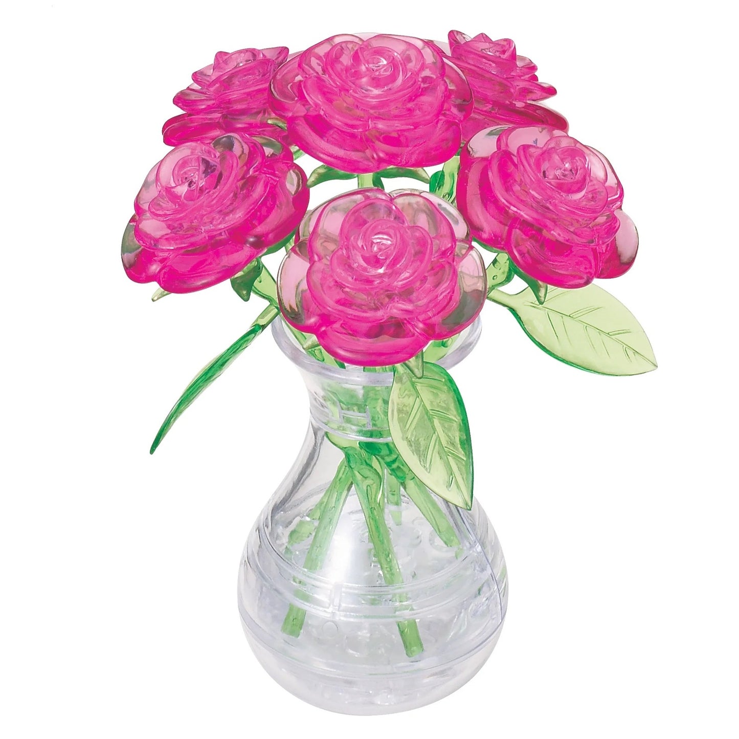 3D Crystal Puzzle: Six Roses (pink)