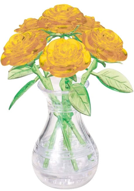 3D Crystal Puzzle: Six Roses (Yellow)