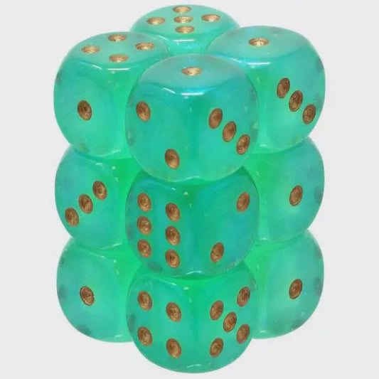 CHX: Borealis Dice (12 d6) [16mm]: Smoke w/Silver