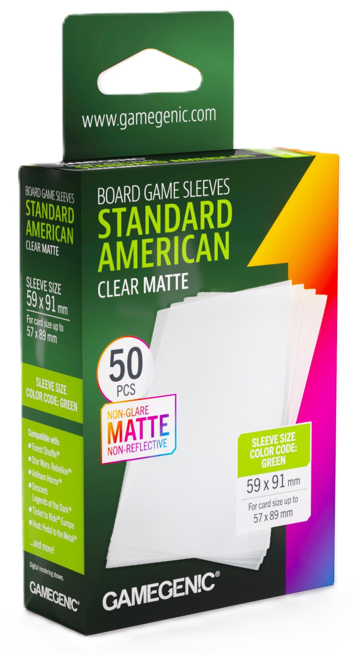 Gamegenic Card Sleeves - Standard American Clear Matte (59mm x 91mm) (50 Sleeves Per Pack)