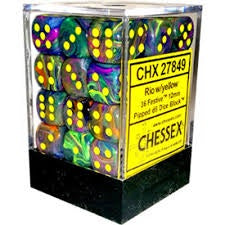 CHX: Festive Dice (36 d6) [12mm]: Rio w/Yellow