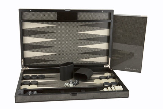 Dal Rossi Italy Carbon Fibre Finish Backgammon 15″