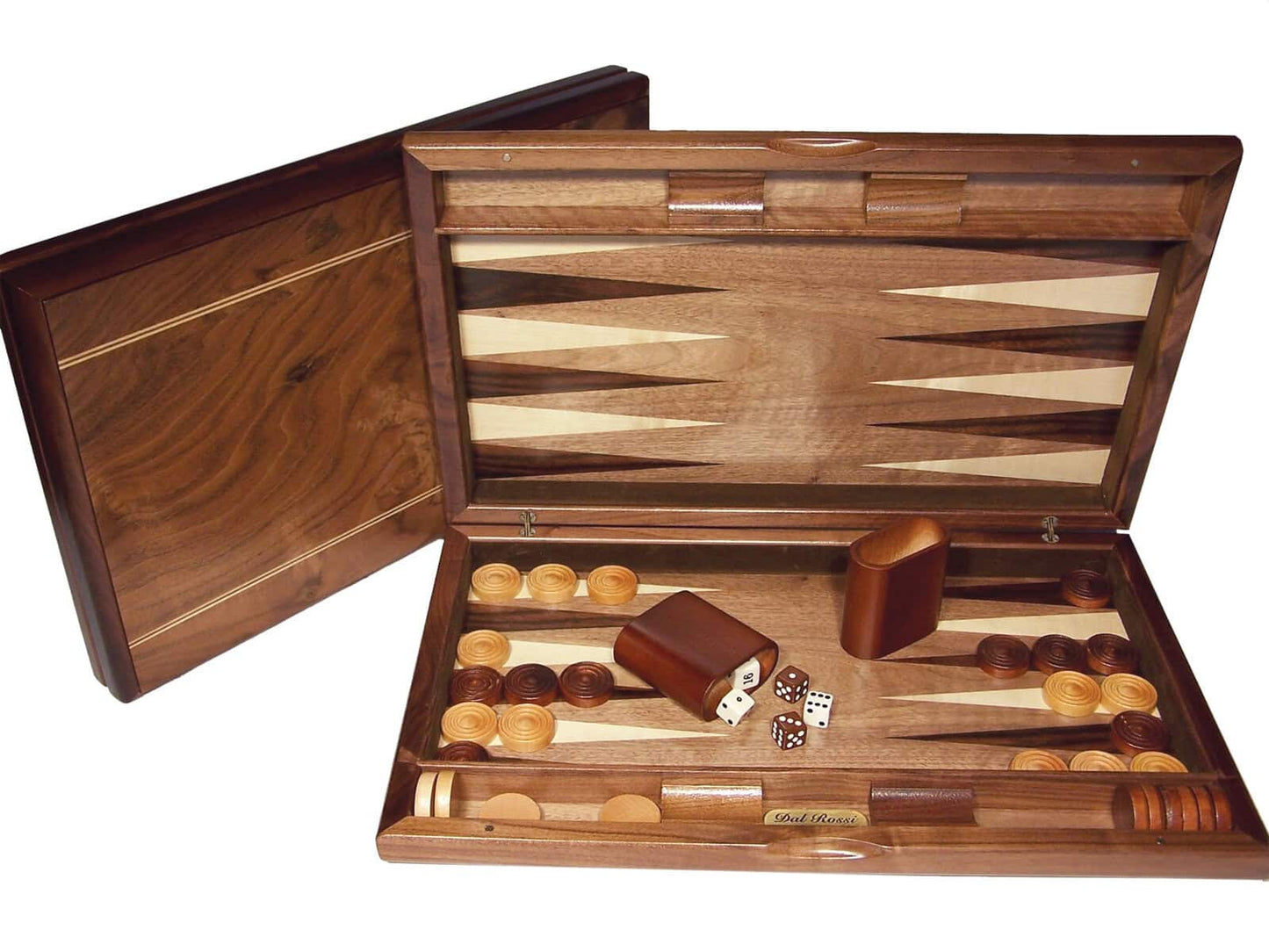 Dal Rossi Burl-Wood Backgammon 19"