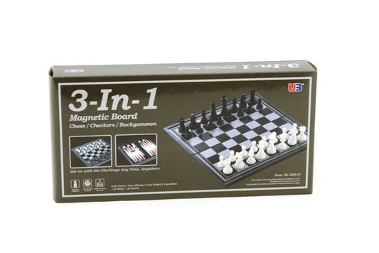 3 in 1 Chess/Checkers/Backgammon (Magnetic/Folding)